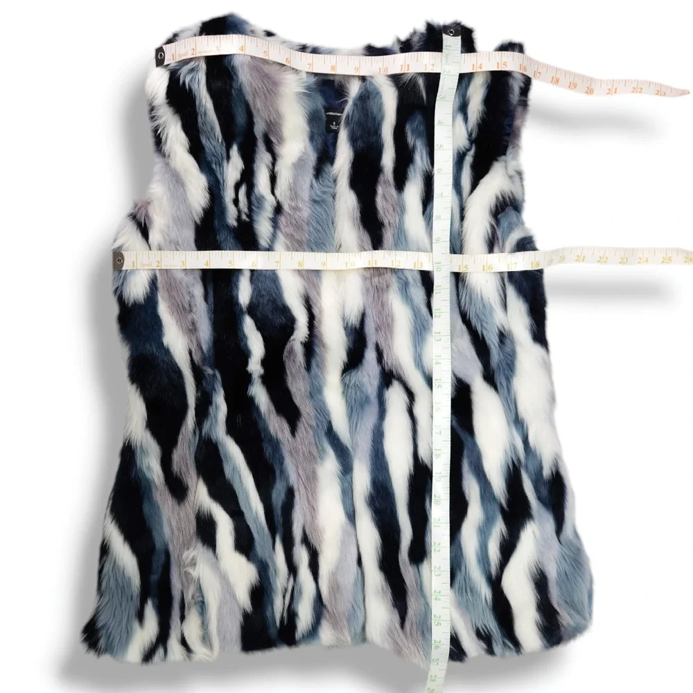 EUC INC Int'l Patchwork Faux Fur Vest Sz. S Mob Wife Furry Y2K‎ Rockstar Retro